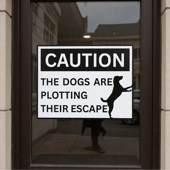 NWT Dog Warning Glass Door Decal – Black, 8x11in - Picture 4 of 5